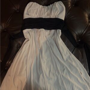 Elegant Black and White Halter Dress